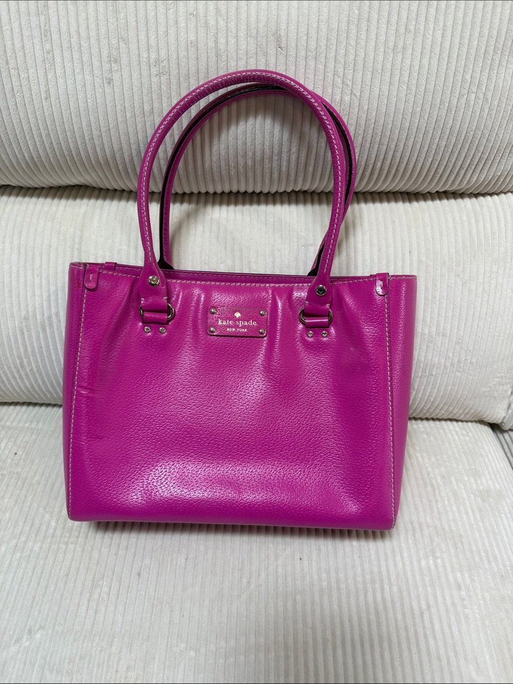 kate spade Fuchsia Leather Shoulder Tote